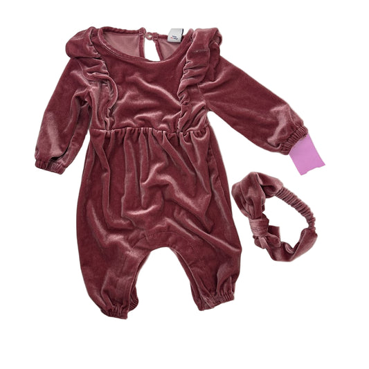 Old Navy (C) Pink Velvet Infant Size 0-3 MO 1PC Casual with Headband