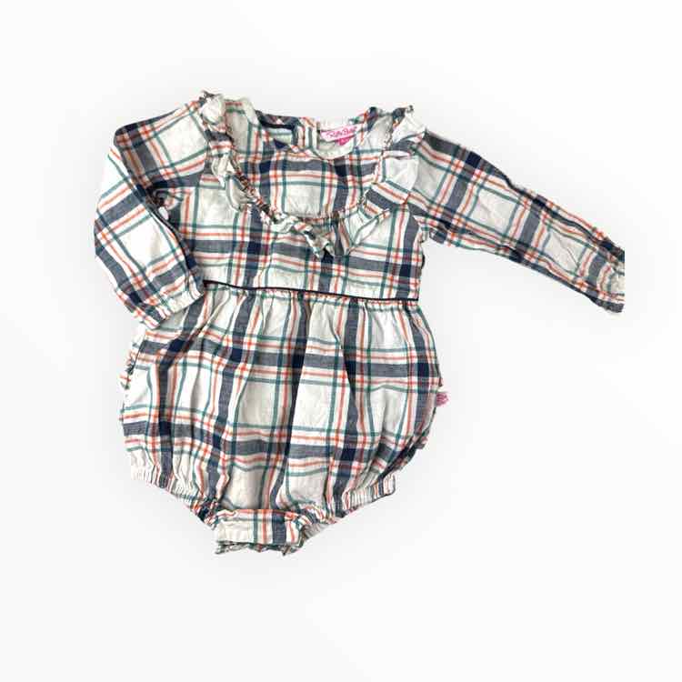 Ruffle Butts and Rugg (B) Checked Infant Size 18-24 MO CasualRomper