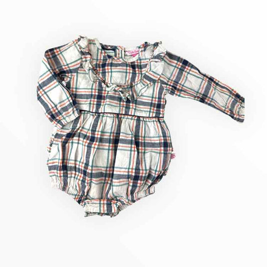 Ruffle Butts and Rugg (B) Checked Infant Size 18-24 MO CasualRomper