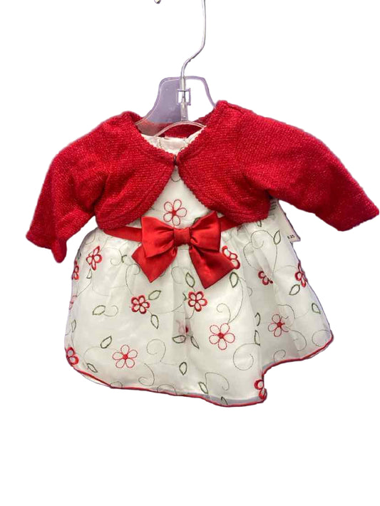 Youngland (C) White Red Infant Size 0-3 MO 2PC Dressy