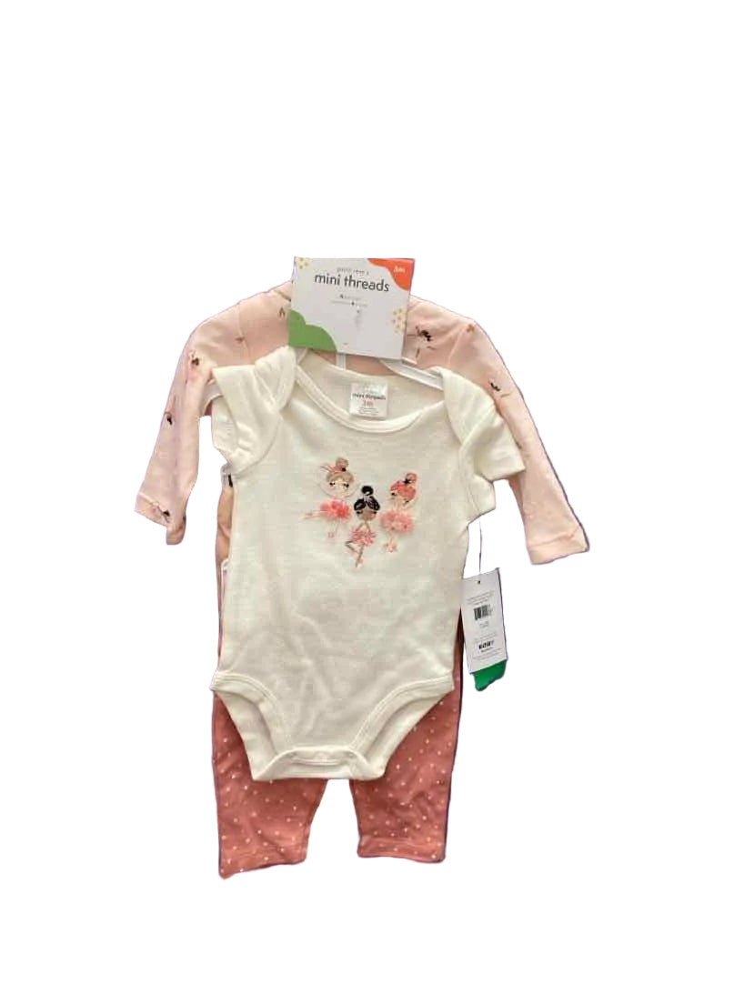 Petit Lem (B) White Pink Infant Size 3 MO 3PC Casual