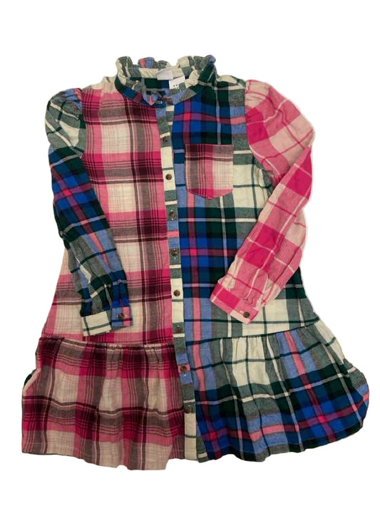 Gap (B) Blue Pink Plaid Youth Size 6-7 CasualDress