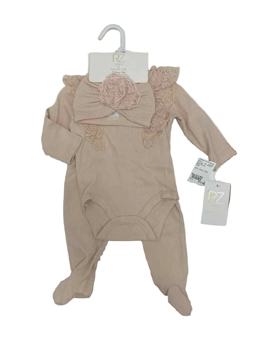 Rachel Zoe (A) Beige Infant Size 6-9 MO 3PC Dressy