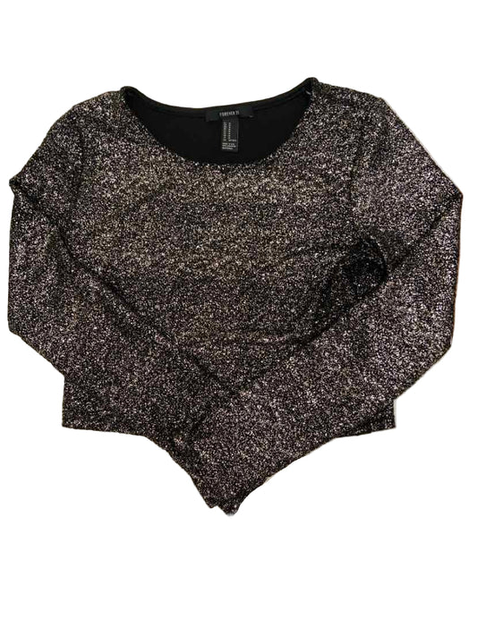 Forever 21 Girls (D) Black Gold Youth Size 12 LSTop