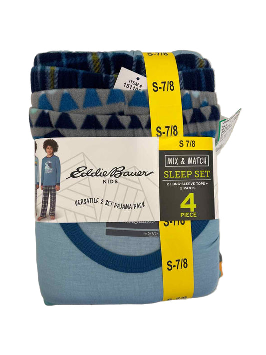 Eddie Bauer (B) Blue Gray Youth Size 7-8 3PCSleepwear