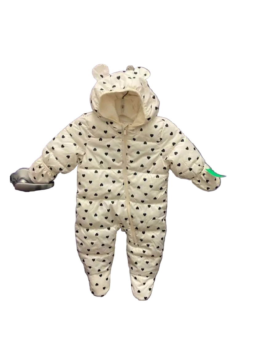Old Navy (C) Beige Print Infant Size 6-12 MO 1PC Snowsuit