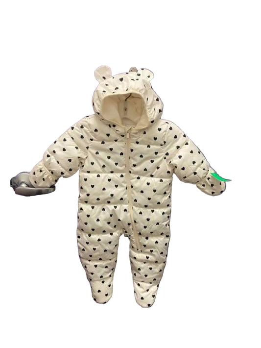 Old Navy (C) Beige Print Infant Size 6-12 MO 1PC Snowsuit