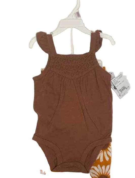 Carters (C) Brown Orange Infant Size 9 MO 2PC Casual