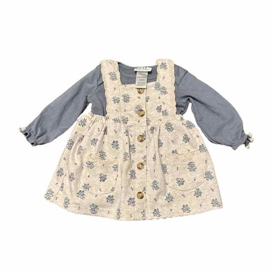 Nicole Miller (A) White Blue Infant Size 3-6 MO CasualDress