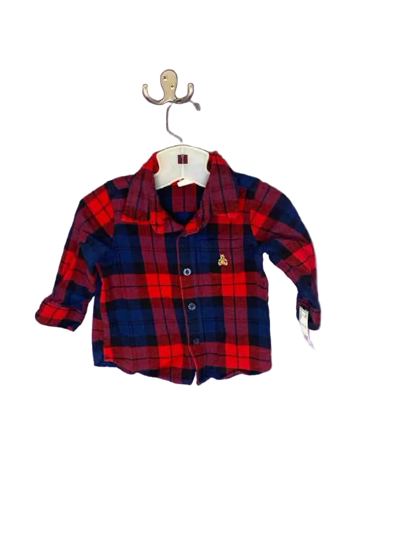 Gap (B) Plaid Infant Size 12-18 MO ButtondownLS