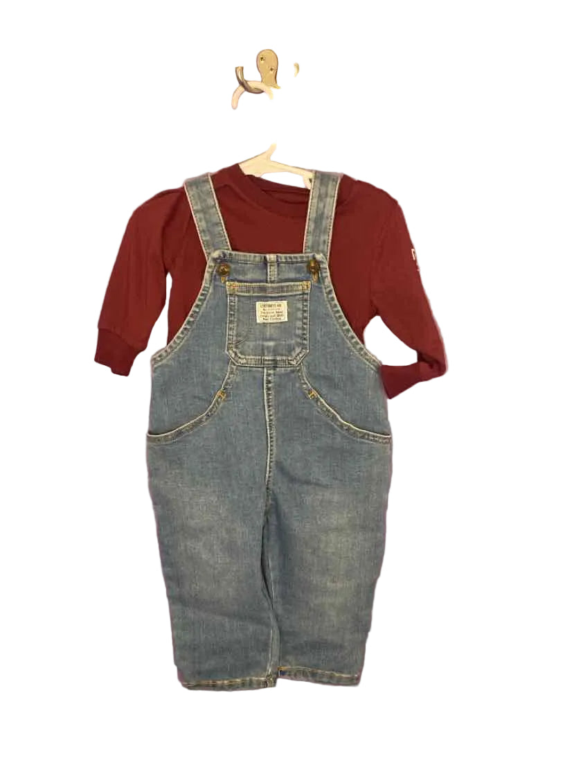 levis Maroon Infant Size 12 MO 2PC Overall Pant