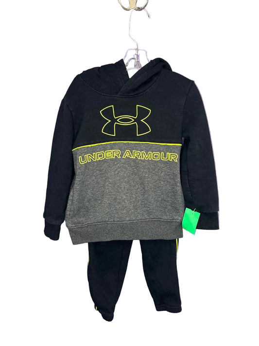 Under Armour (B) Black Gray Toddler Size 4 2PCAthleticPantSuit