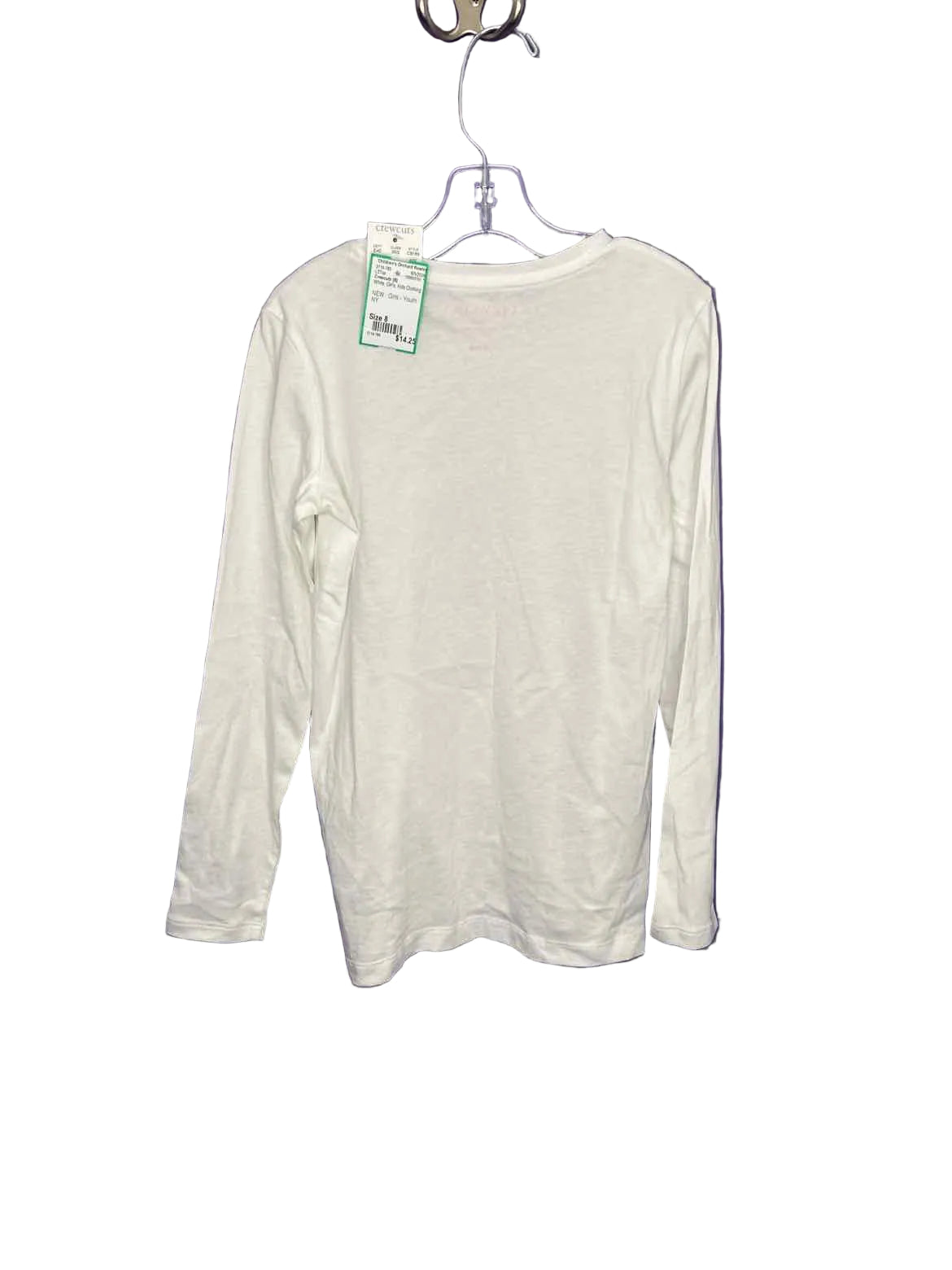 Crewcuts (B) White Youth Size 8 LSTop