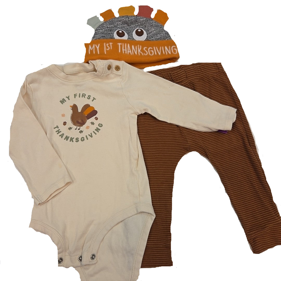 Carters (C) Thanksgiving Infant Size 9 MO 3PC Casual