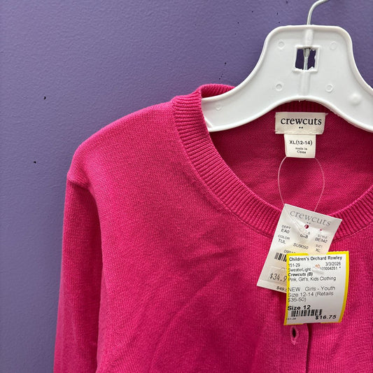 Crewcuts (B) Pink Youth Size 12 Cardigan Sweater Light