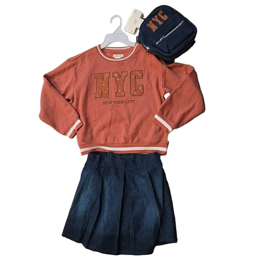 Rachel Zoe (A) Orange Blue Youth Size 10-12 3PCCasual