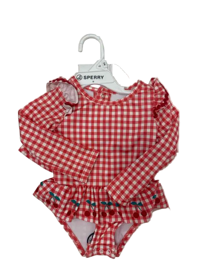Sperry (A) Red Infant Size 12 MO 2PCSwimwear