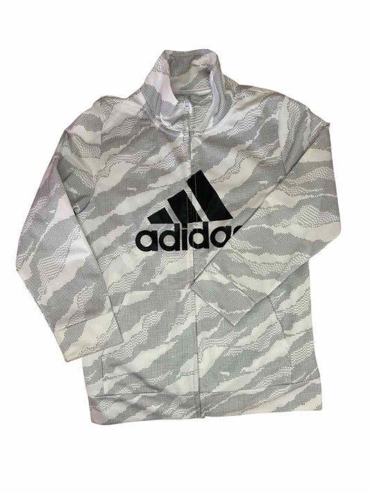 Adidas (B) White Black Youth Size 7 Sweatshirt