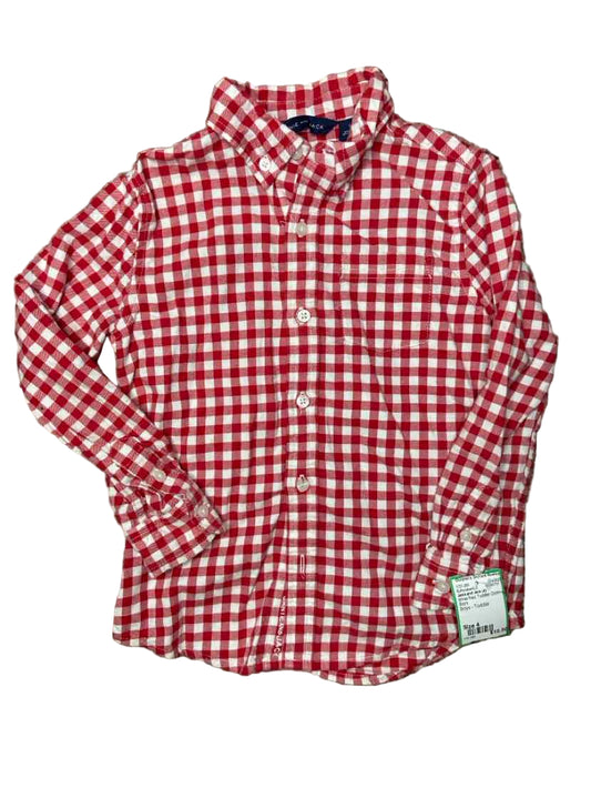 Janie and Jack (A) White Red Toddler Size 4 ButtondownLS